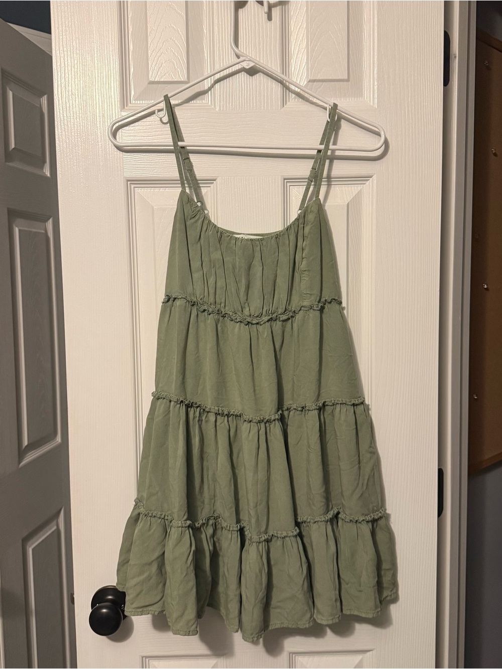 S Spaghetti-Strap Dress - Sage Green